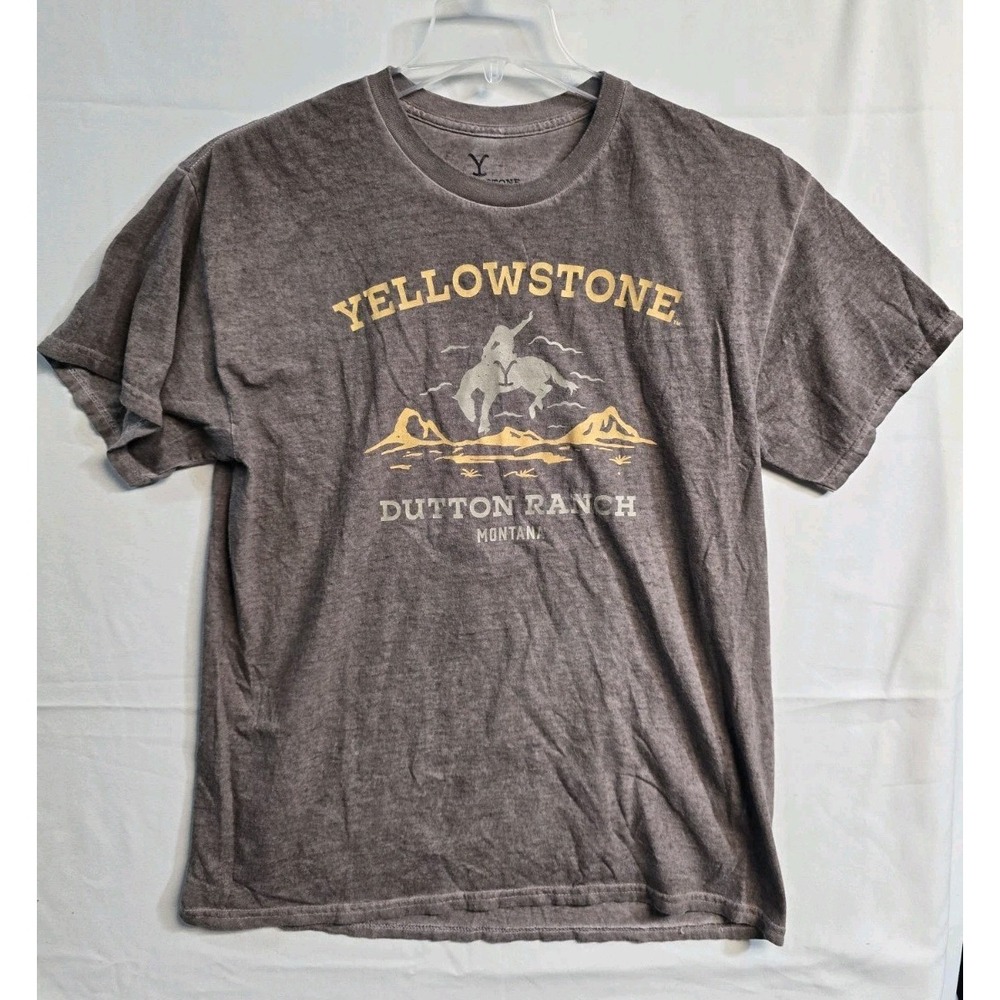 Yellowstone Montana Men's Tshirt Brown Large Dutton Ranch